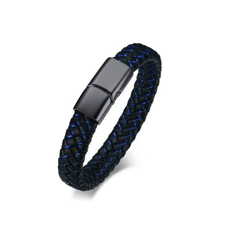 Stainless Steel Leather Bracelet